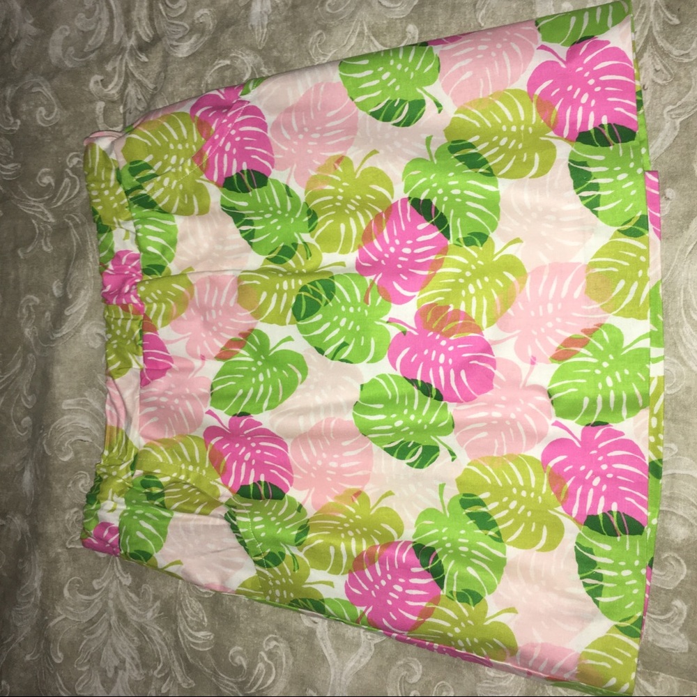 preppy leaf patterned skirt
